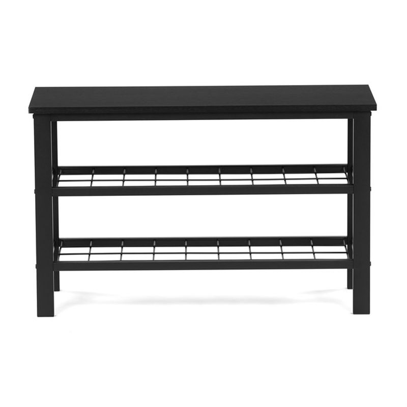 Botník, 81cm, 2 police, čierny, ABO-W2015 BK