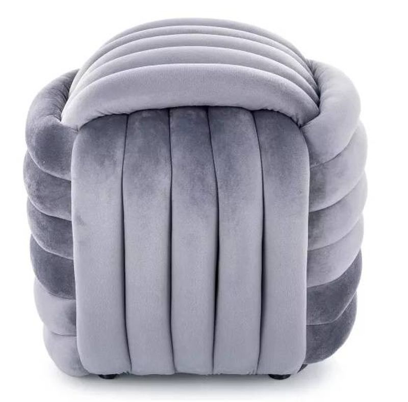 Taburetka, 45cm, sivá látka, BRUNI VELVET
