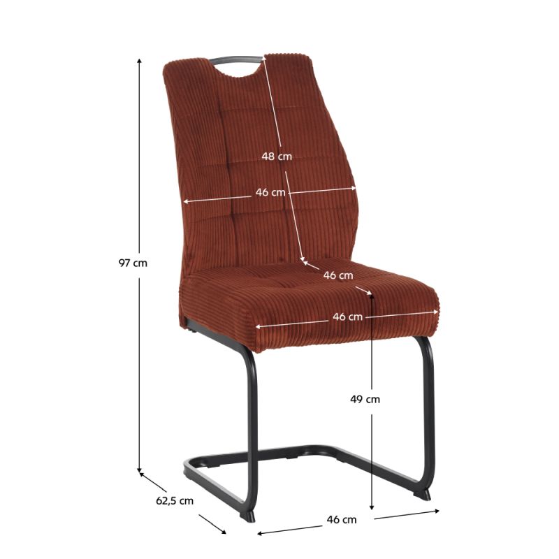 Jedálenská stolička, terakota látka, nohy kov čierny, KELMA