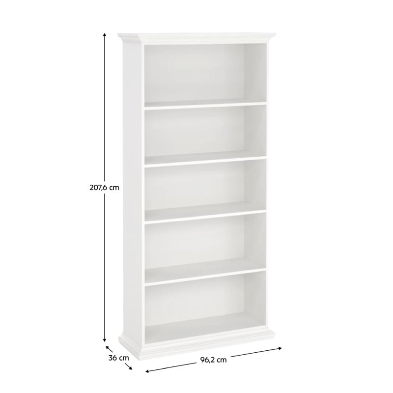 Regál, 96cm, otvorený, biely, PARIS 79864