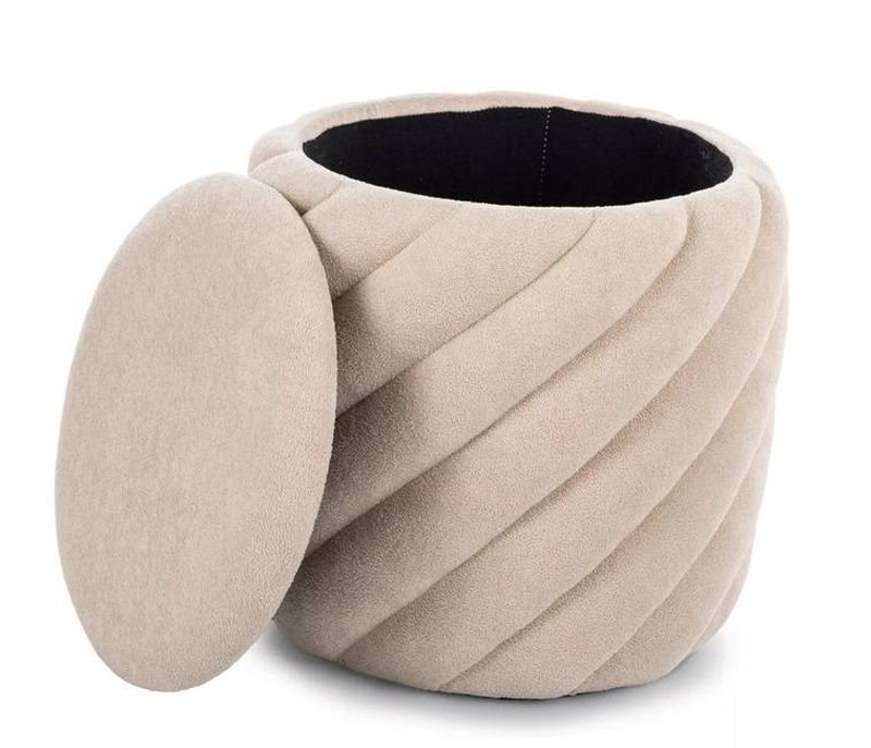 Taburetka, 42cm, béžová látka, PELARO