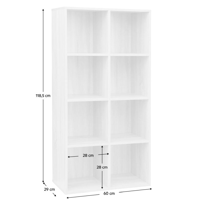 Regál, 60cm, biely, SANDE