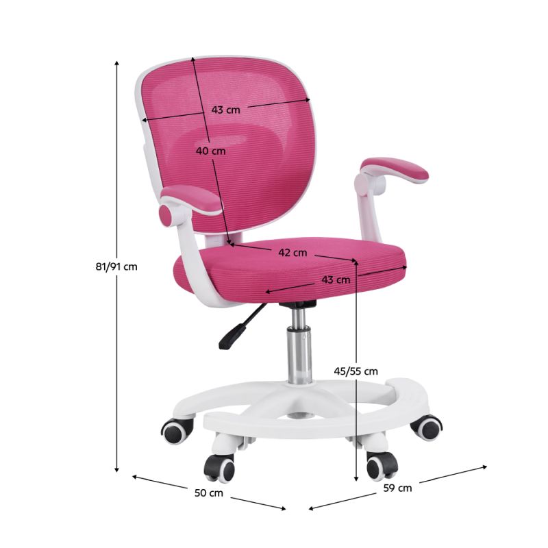 Otočná stolička, malinová sieťovina, TRIXI TYP 2