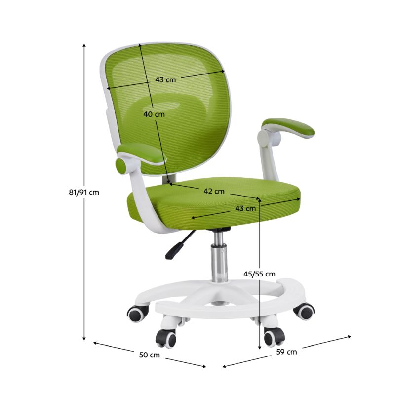 Otočná stolička, zelená sieťovina, TRIXI TYP 2