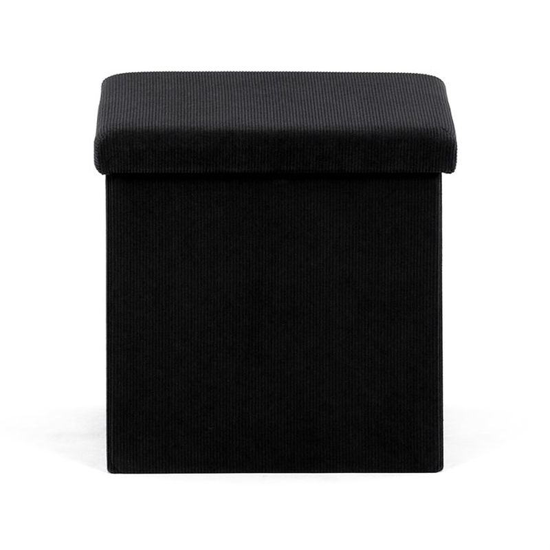 Taburet, 38cm, úložný priestor, čierna látka, TAB-471 BK6