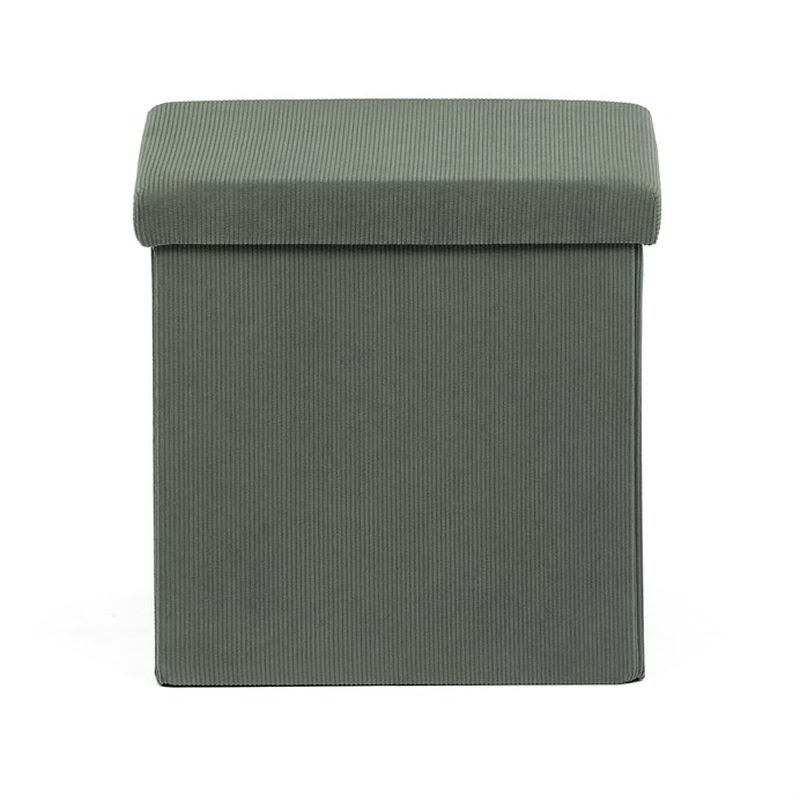 Taburet, 38cm, úložný priestor, zelená látka, TAB-471 GRN6