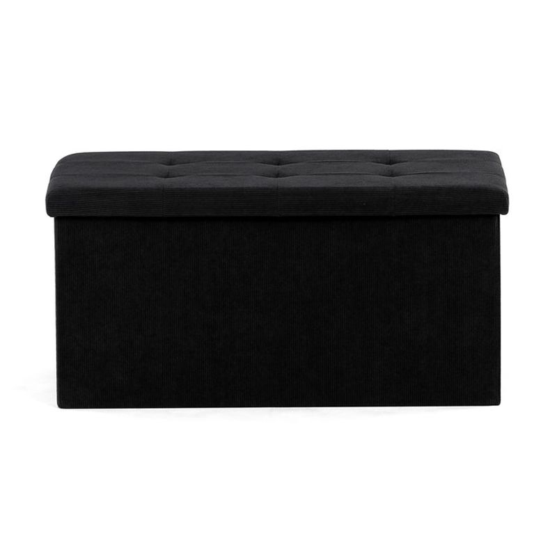 Taburet, 77cm, úložný priestor, látka čierna, TAB-472 BK6