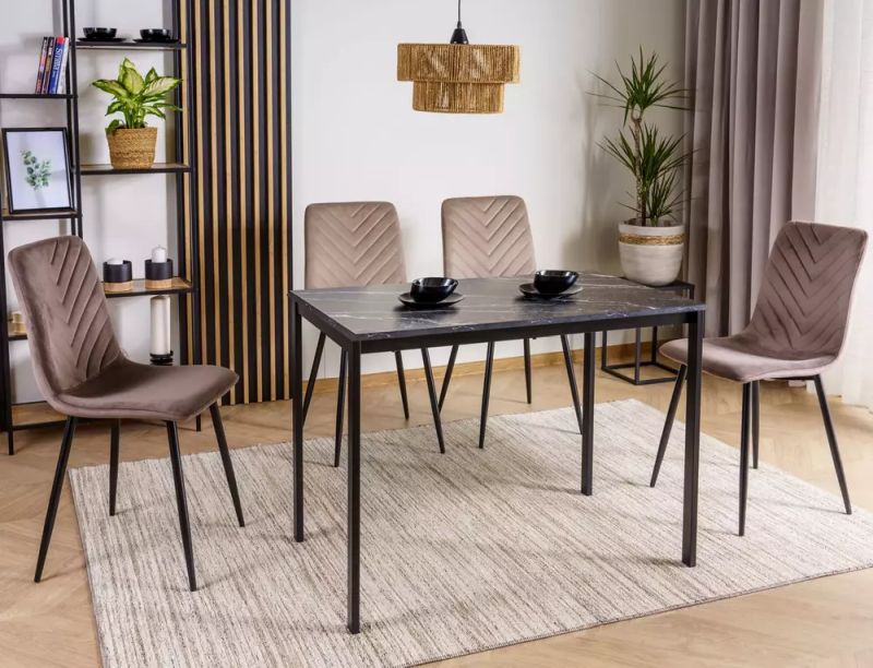 Jedálenský stôl, 100x60cm, MDF, čierny, MARIO