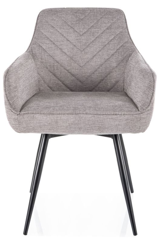 Jedálenská stolička, sivá látka, nohy kov čierny, SERVIO BREGO