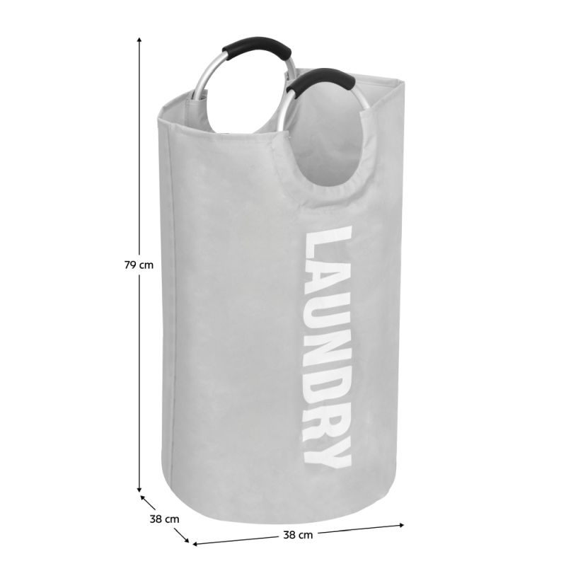 Látkový kôš na bielizeň, 38cm, sivý, DARILO