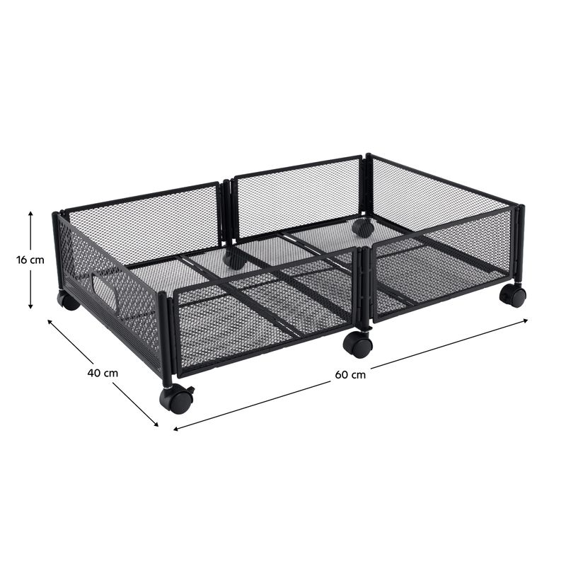 Organizér pod posteľ, 60cm, s kolieskami, čierny, TOMKO TYP 1