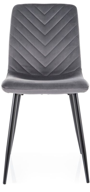 Jedálenská stolička, sivá látka, nohy kov čierny, DAREN VELVET