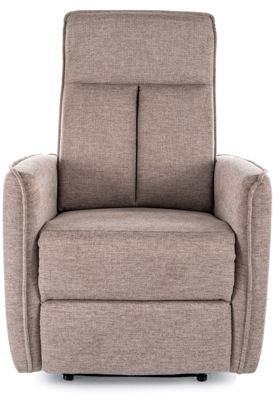 Relaxačné a polohovacie kreslo, béžová látka, Signal, NIKOS BREGO