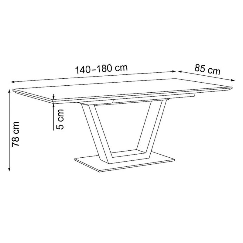 Jedálenský stôl 160-210x90cm, rozkladací, MDF, biely, HT-D1931 WT