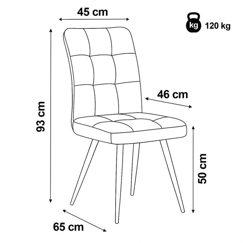 Jedálenská stolička, sivá, vintage, látka, DCL-D1250 GREY3