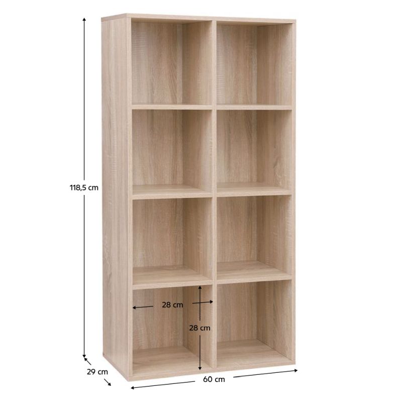 Regál, 60cm, dub prírodný, SANDE