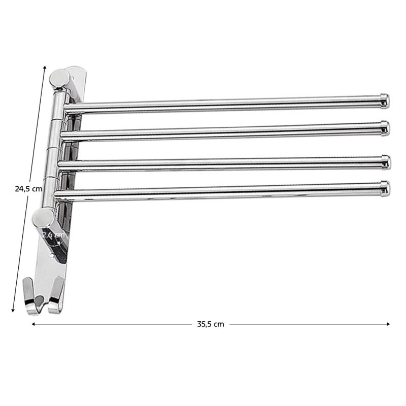 Držiak na uteráky, 36cm, strieborný, HOLDER