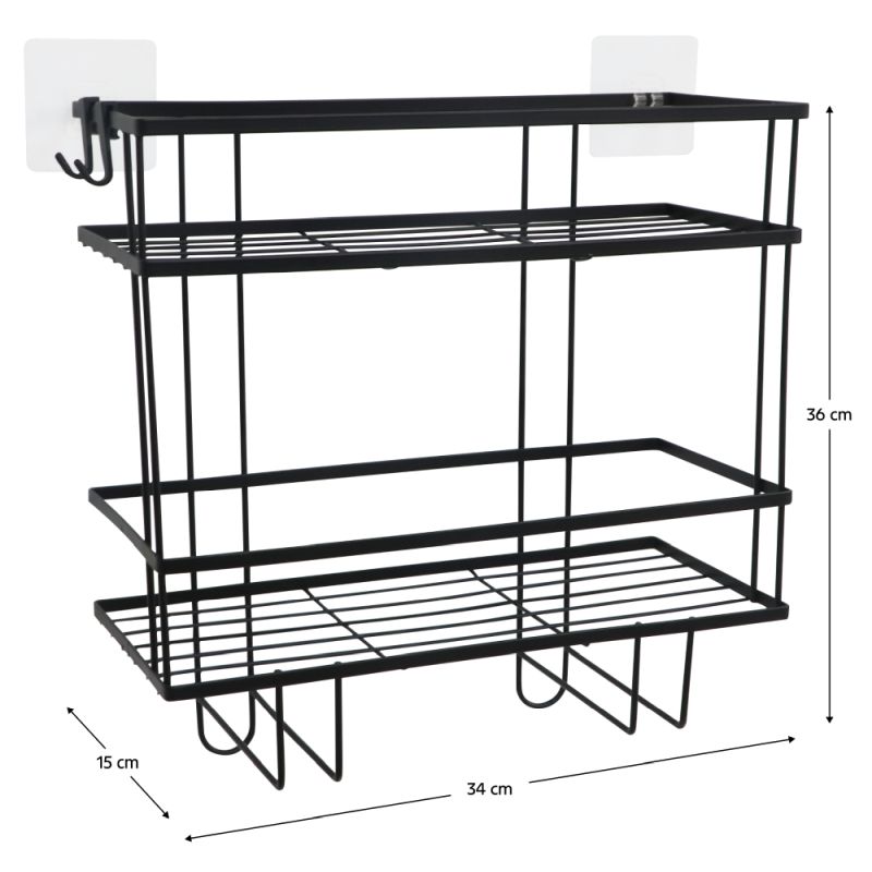 Organizér do kúpelne, 34cm, čierny, SABRINA