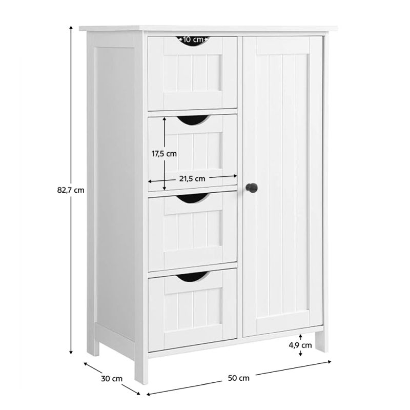 Skrinka, regál, 50cm, kombinovaná, biela, STORMI