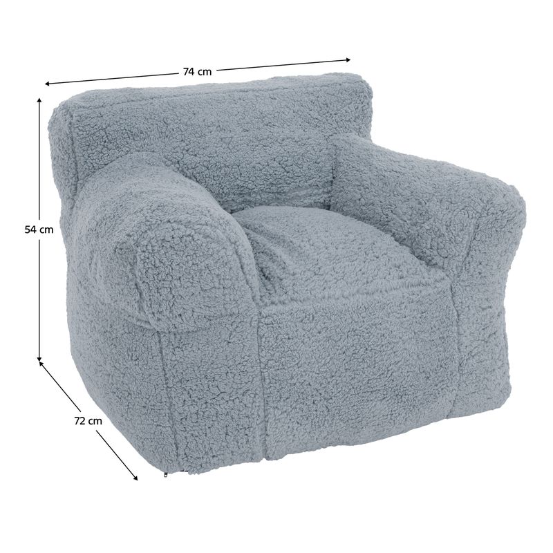 Sedací vak, 74cm, svetlosivá látka, JAMO