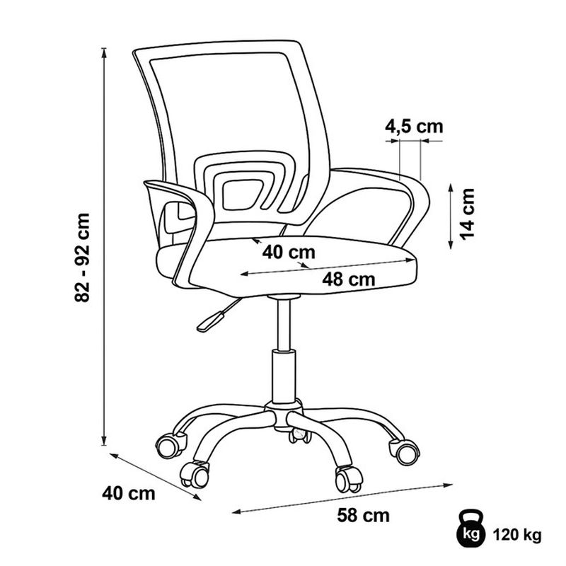 Detská stolička, sivá, sieťovina, 120 kg, KA-L103 GREY