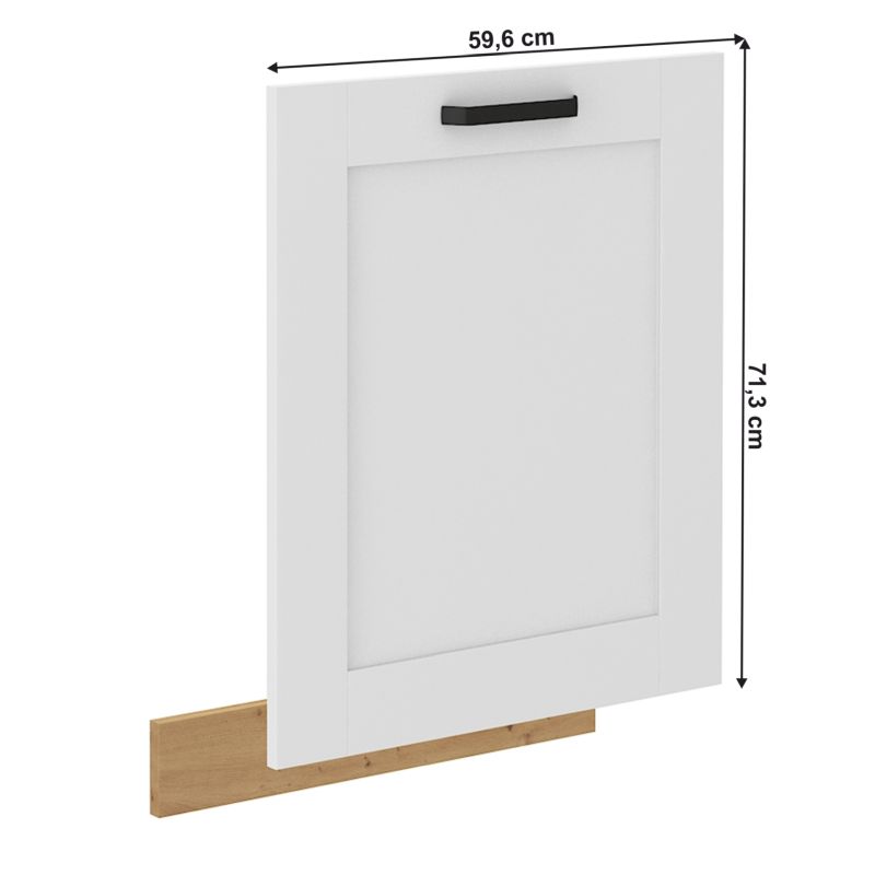Dvierka na umývačku riadu, 59x71cm, biela, dub artisan, LULA ZM