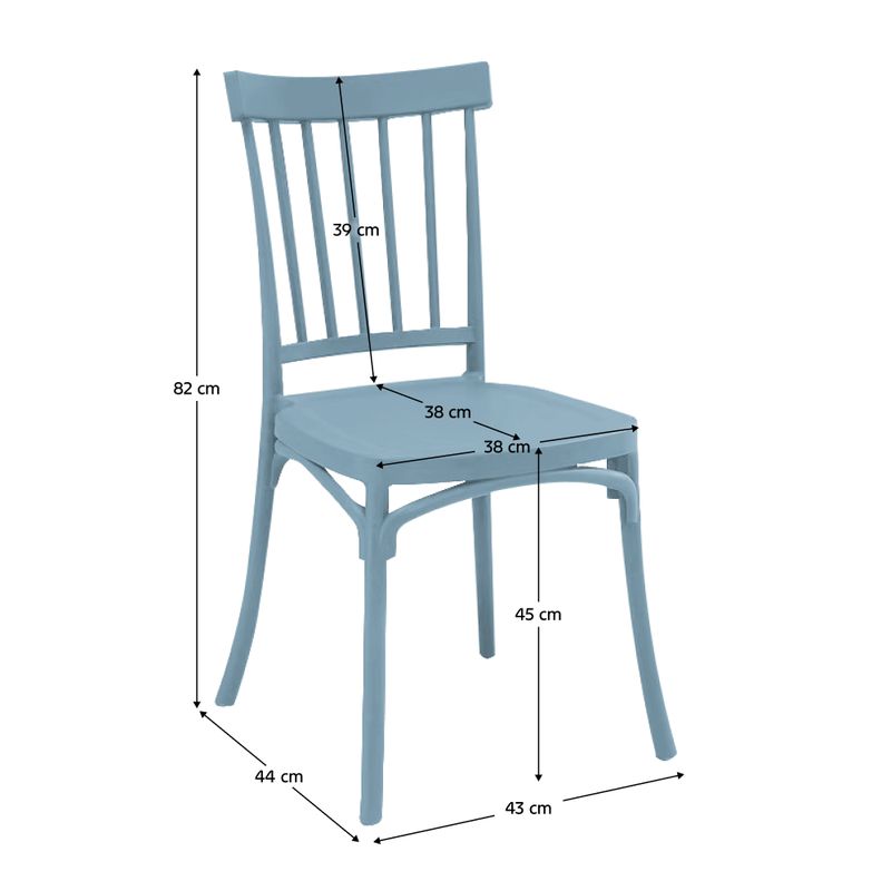 Stohovateľná stolička, modrý plast, SAZEN