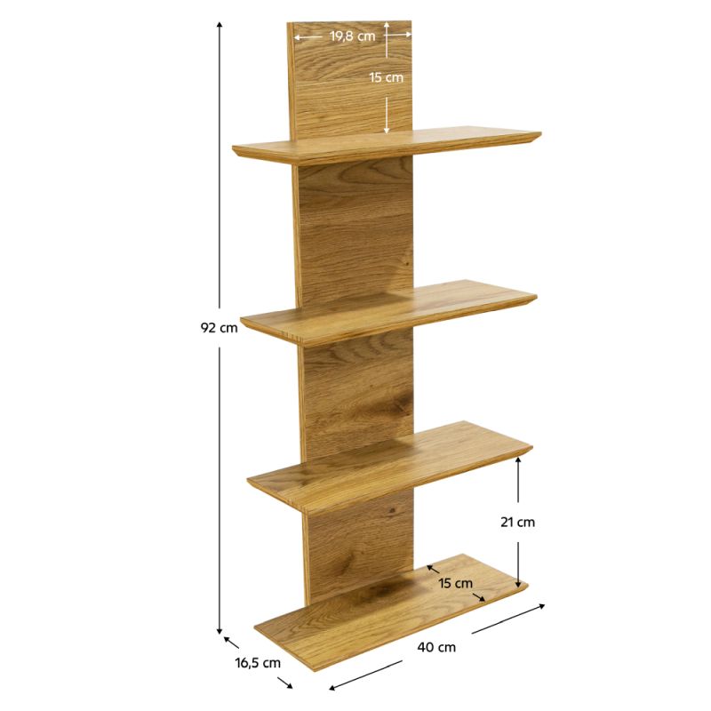 Polica závesná, 40cm, dub, ROBUS