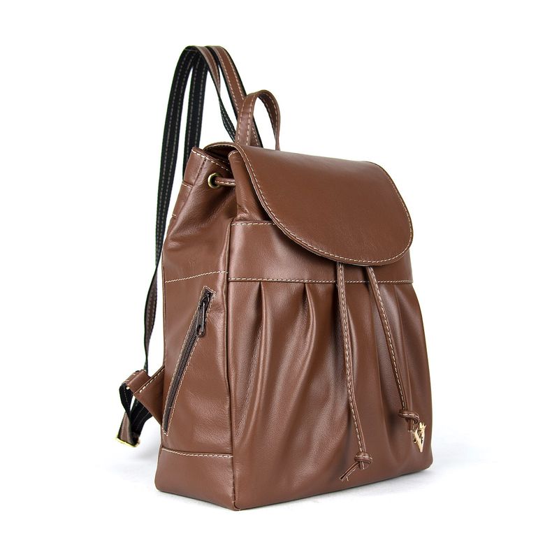 Módny kožený ruksak z pravej kože č.8665 v Senape farbe