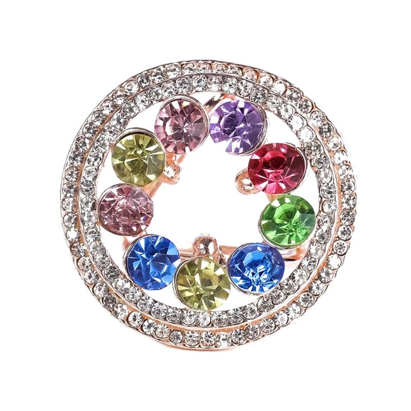 Ozdoba pre šatky alebo šále v tvare kruhu s farebnými sklíčkami