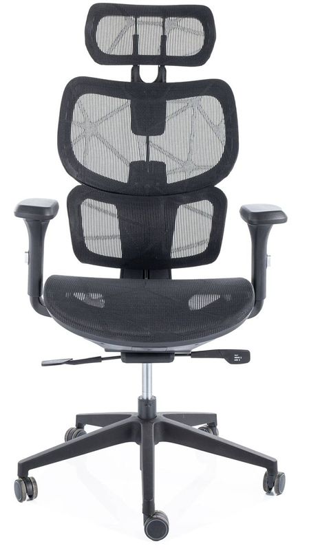 Ergonomická stolička, čierna sieťovina, DEVON BLACK