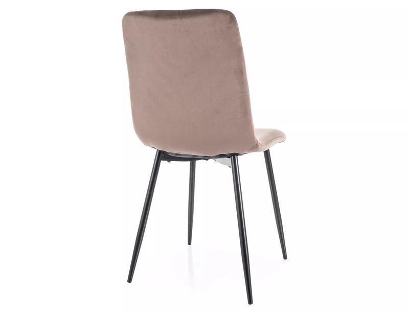 Jedálenská stolička, cappuccino látka, nohy kov čierny, DAREN VELVET