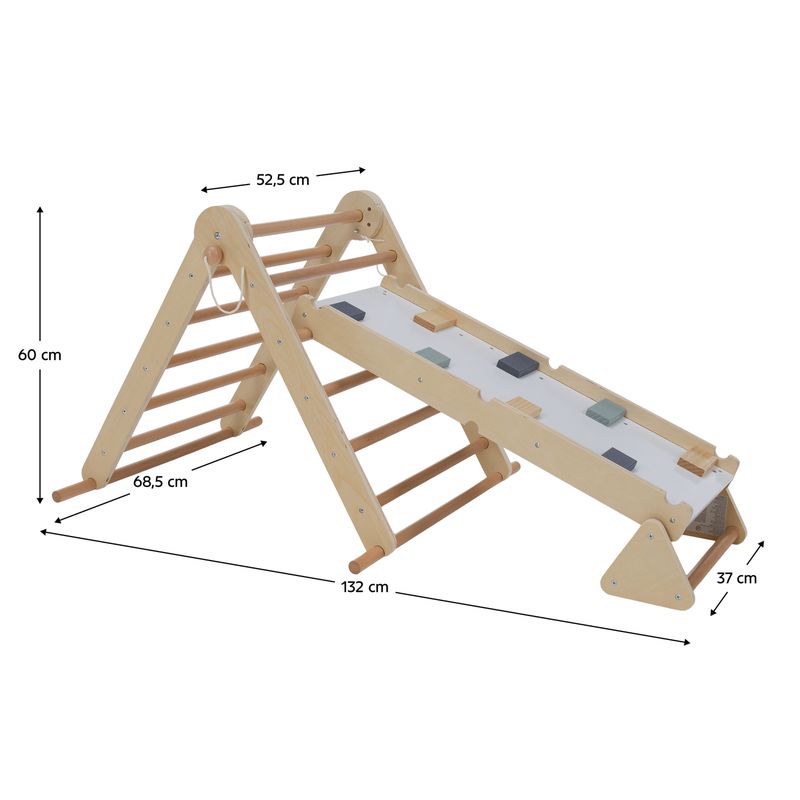 Montessori Piklerovej trojuholník 3v1, prírodný, mix farieb, OPRIN