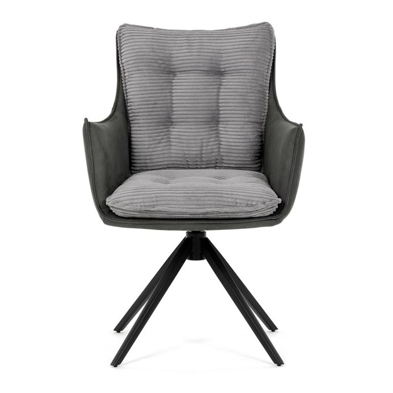 Jedálenská stolička, sivá, manšestrová, látka, DCH-D1345 GREY2