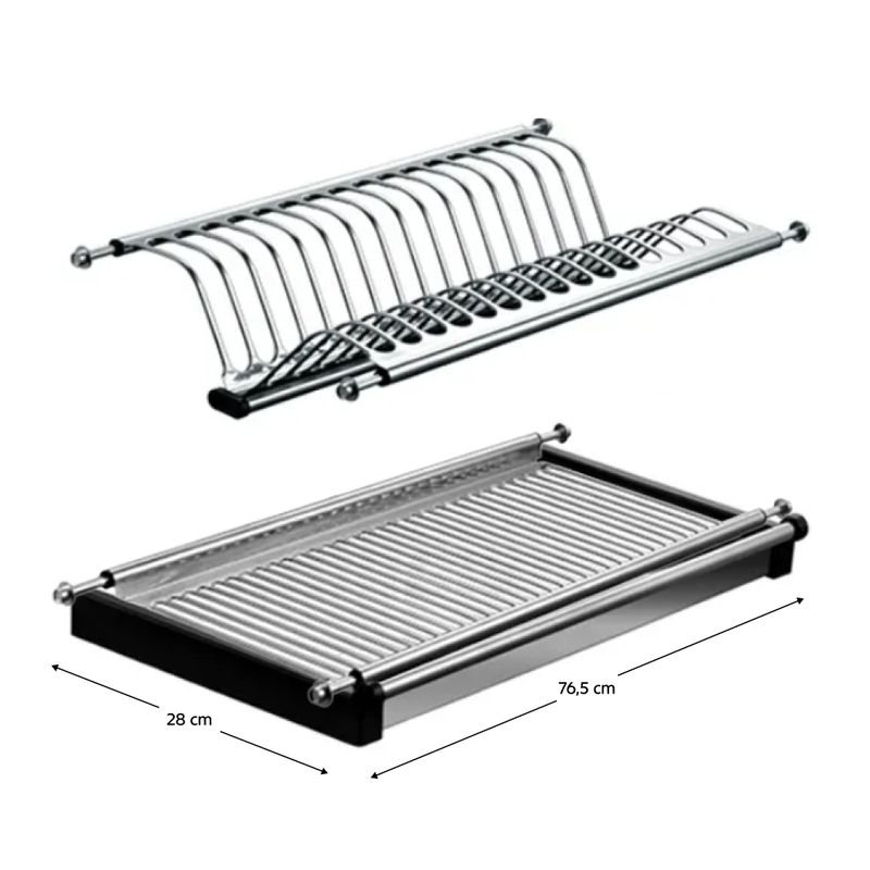 Odkvapkávač na riad do hornej skrinky, 76cm, nehrdzavejúca oceľ, KAPIO TYP 3