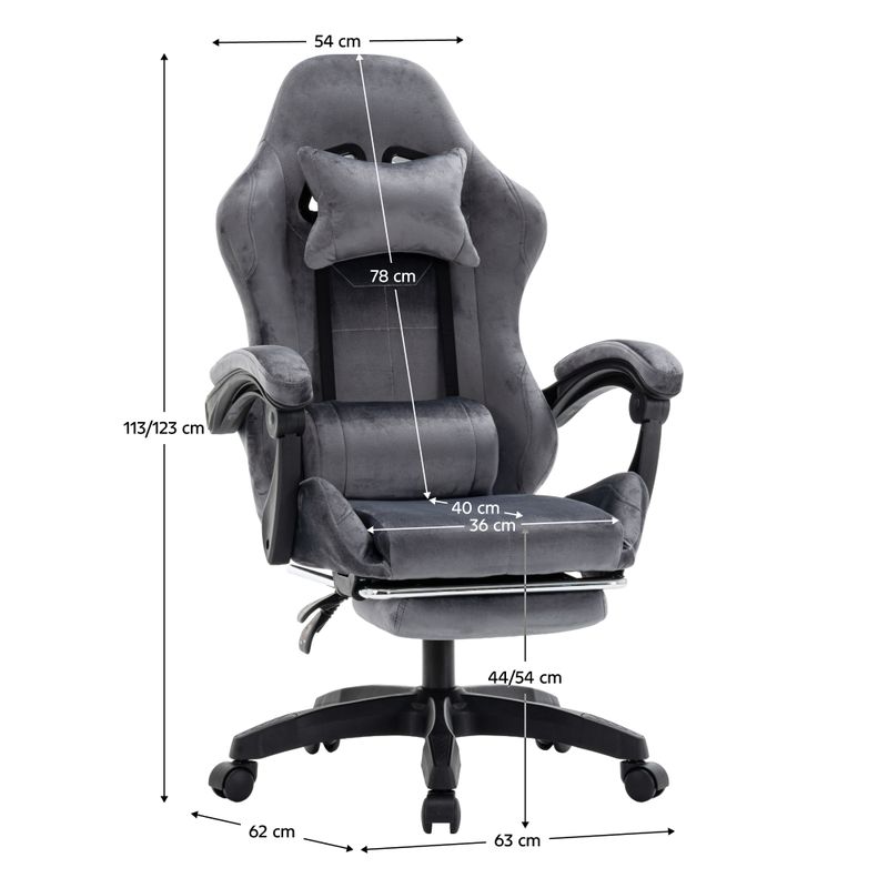 Kancelárske, herné kreslo, sivá látka, LOPES