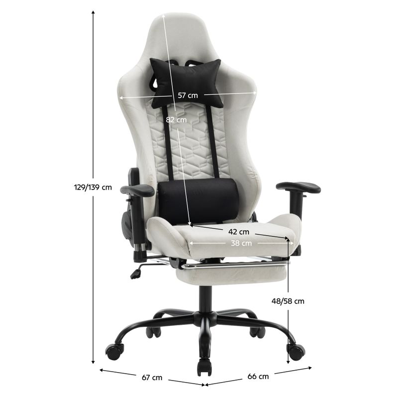 Kancelárske, herné kreslo, biela a čierna látka, PAPIBAS