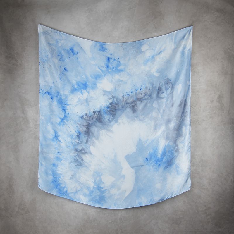 LIMITED_223 – Ručne vyrábaná Hodvábna Šatka 90 × 90 cm, Jeden kus