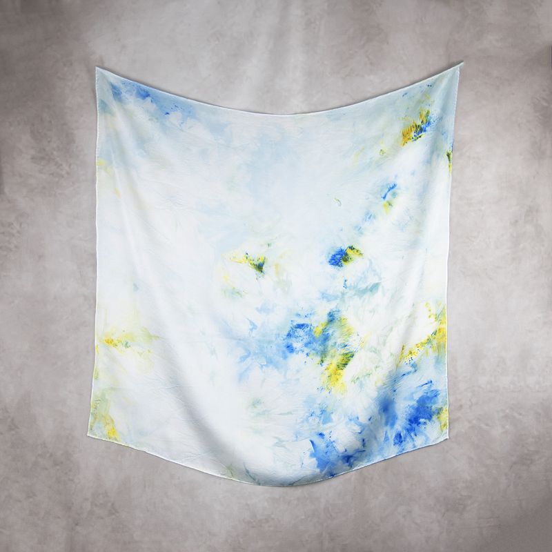 Ručne vyrábaná Hodvábna Šatka LIMITED_238, 90 × 90 cm, Jeden kus