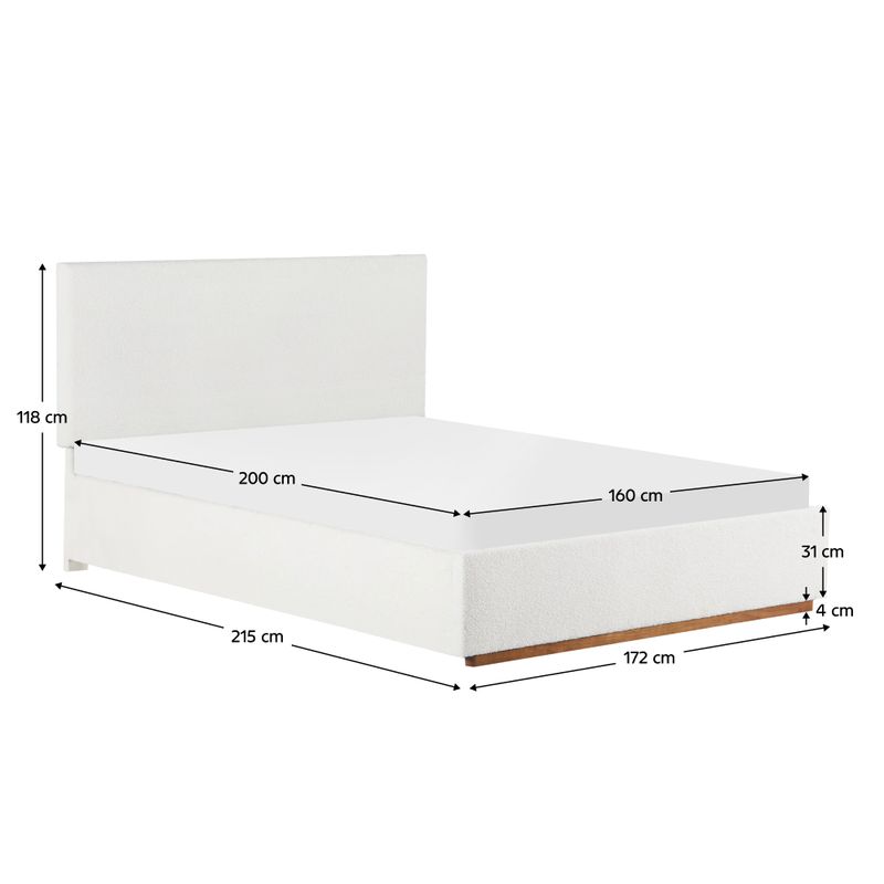 Manželská posteľ, 160x200, s roštom, biela, NUVOLA