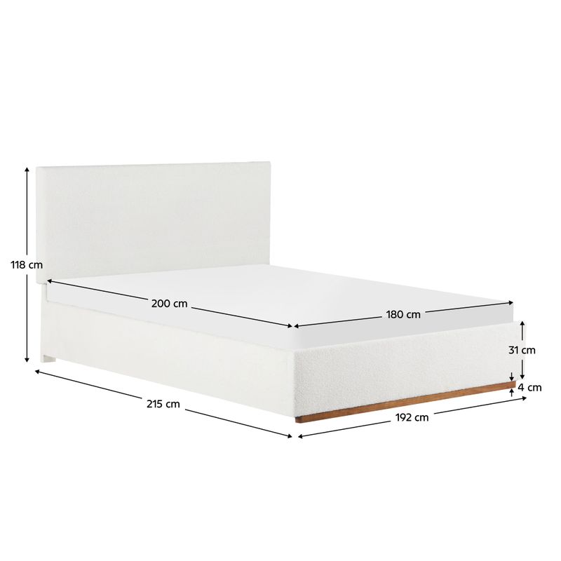 Manželská posteľ, 180x200, s roštom, biela, NUVOLA