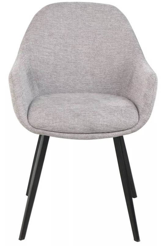 Jedálenská stolička, sivá látka, nohy kov čierny, VINTO BREGO