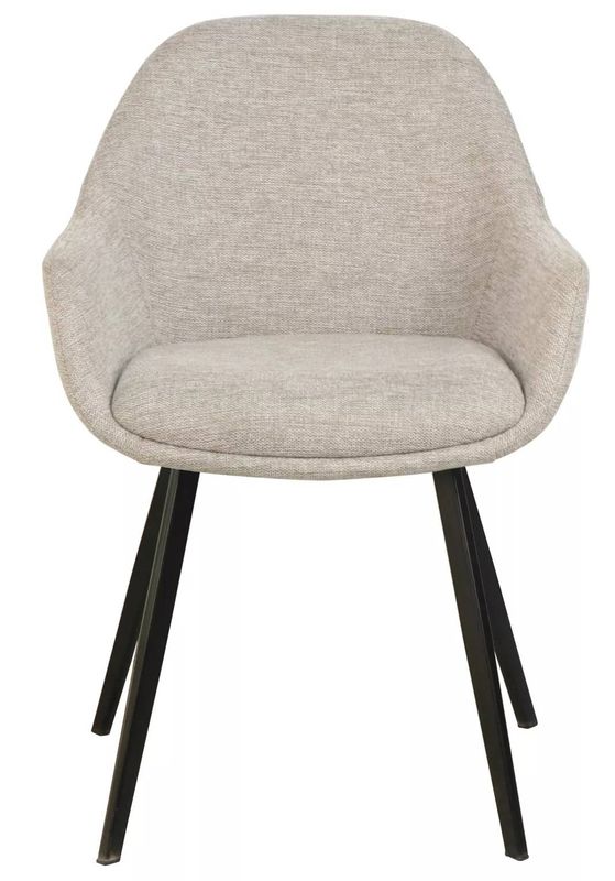 Jedálenská stolička, svetlobéžová látka, nohy kov čierny, VINTO BREGO