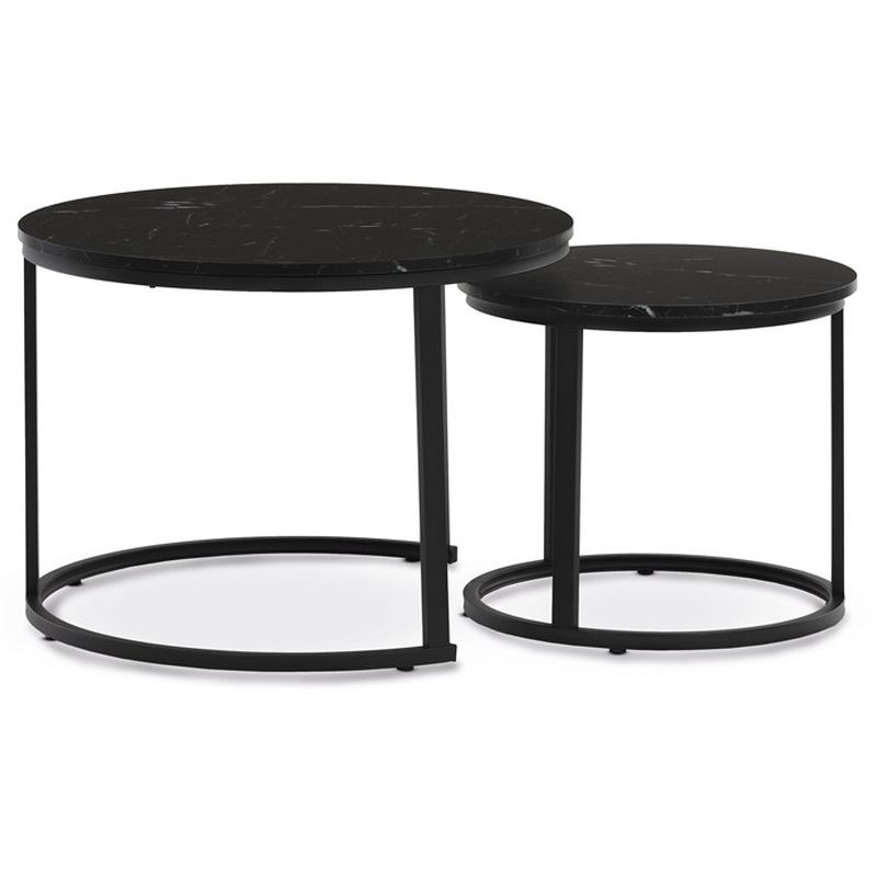 Set konferenčných stolíkov, 70x70cm, MDF, čierny, CT-X7122 BK