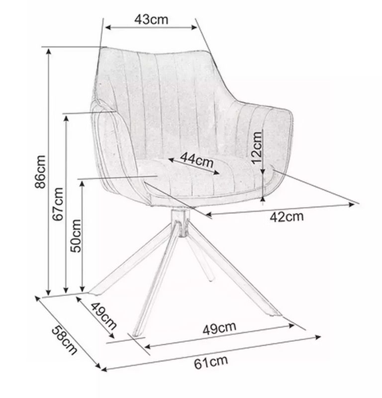 Jedálenská stolička, svetlo béžová látka, nohy kov čierny, AZALIA BREGO