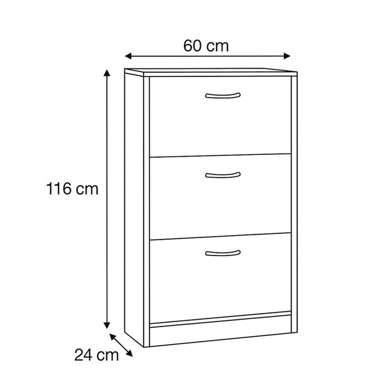 Botník, 60cm, MDF, hnedý, ABO-G1016 ELM