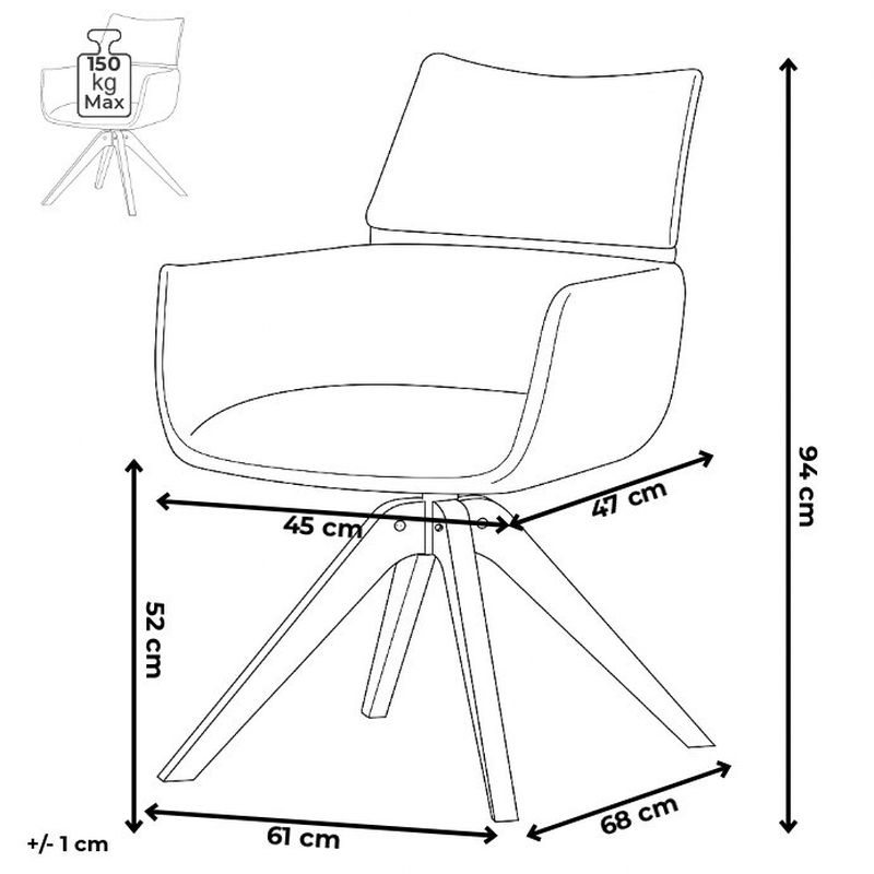 Jedálenská stolička, béžová, manšestrová, látka, HC-X1128 LAN2