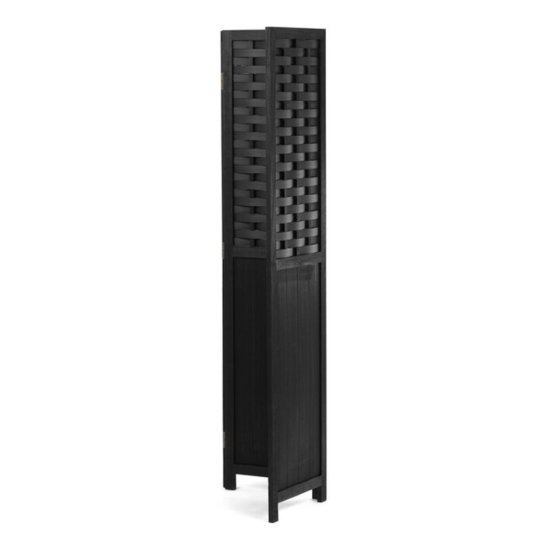 Paraván, 121cm, masív, čierny, EF-L145 BK
