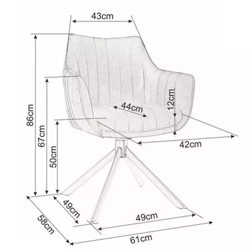 Jedálenská stolička, cappuccino látka, nohy kov čierny, AZALIA VELVET