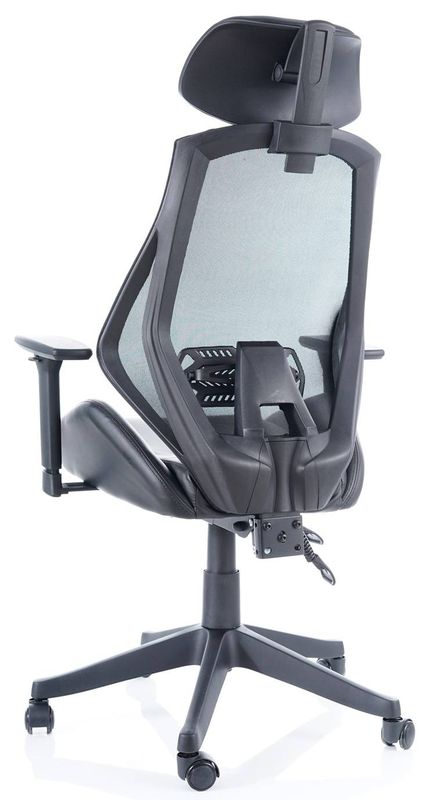 Kancelárske kreslo, čierna sieťovina a látka, Signal, Q-406